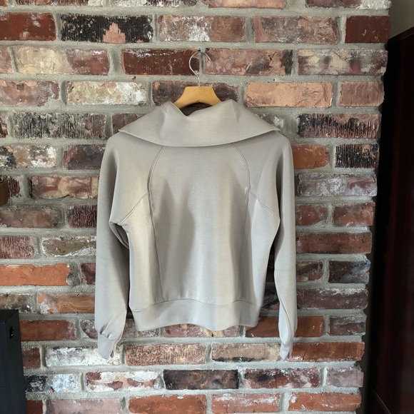 Spanx Tan AirEssentials Half Zip Pullover Sweatshirt, XS - Picture 5 of 5